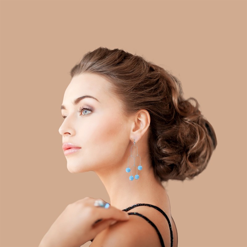 Short Blue Earrings